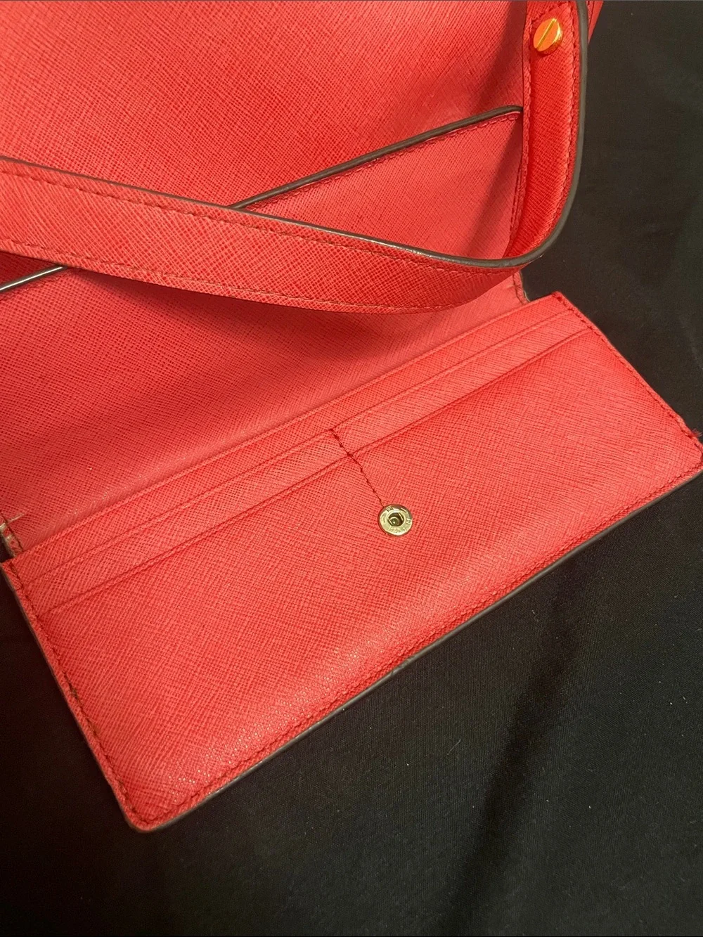 Michael Kors Coral-Red Saffiano Chain-Handle Tote with Wallet - Picture 7 of 8